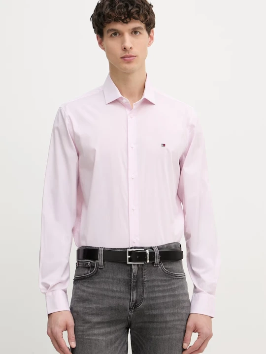 Zdjęcie produktu Tommy Hilfiger koszula męska bawełniana z elastanem różowy