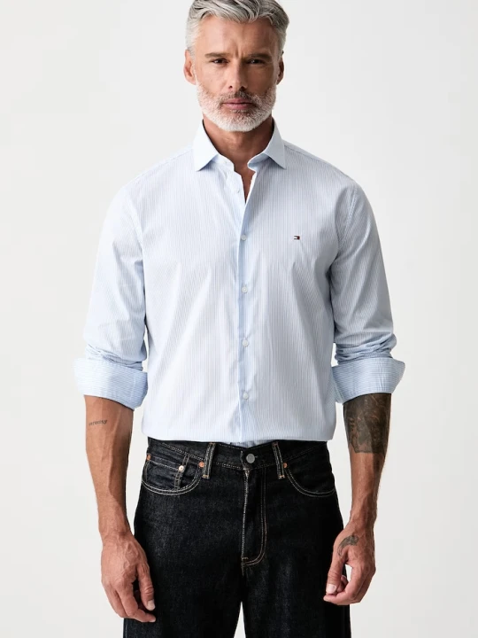 Zdjęcie produktu Tommy Hilfiger koszula męska bawełniana z elastanem niebieski