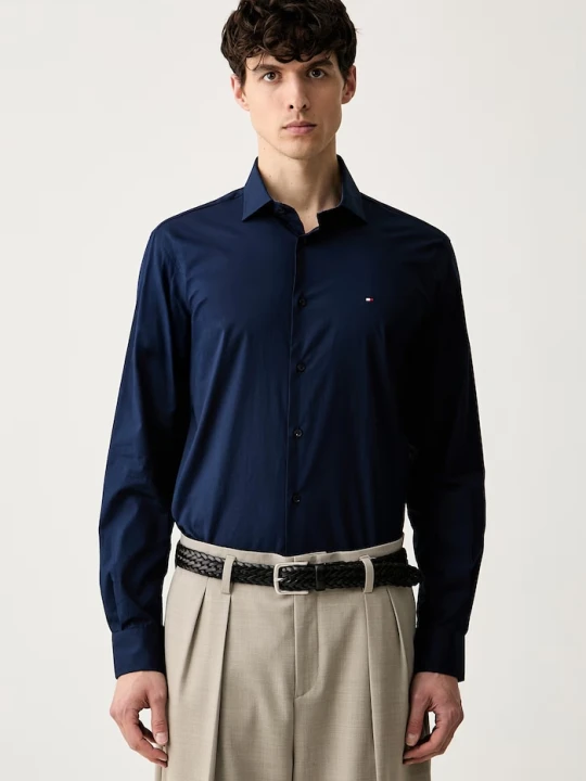 Zdjęcie produktu Tommy Hilfiger koszula męska bawełniana z elastanem granatowy