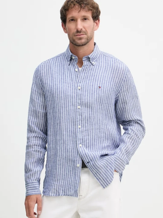 Zdjęcie produktu Tommy Hilfiger koszula męska lniana niebieski
