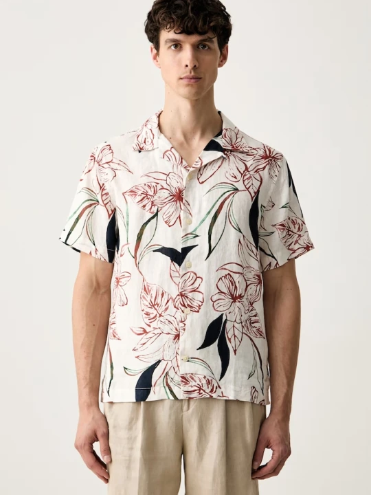 Zdjęcie produktu Tommy Hilfiger koszula męska lniana beżowy