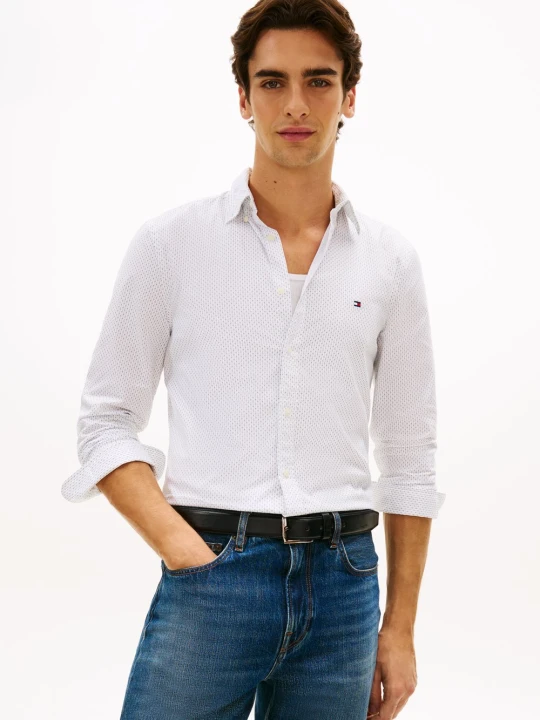 Zdjęcie produktu Tommy Hilfiger Koszula Mężczyźni Slim Fit Bawełna biały|niebieski|beżowy