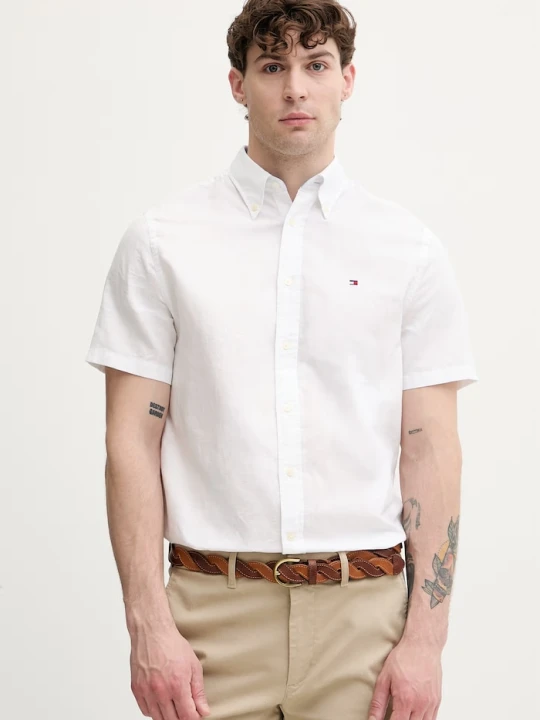 Zdjęcie produktu Tommy Hilfiger koszula męska z lnem biały