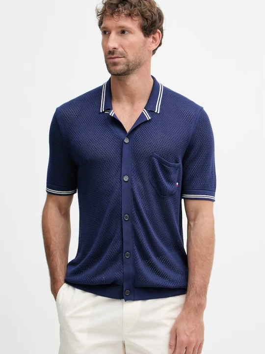 Zdjęcie produktu Tommy Hilfiger koszula męska z wiskozy SUMMER granatowy