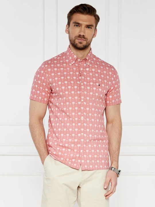 Zdjęcie produktu Tommy Hilfiger Koszula MINI PALM | Slim Fit | stretch różowy