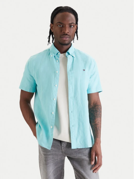 Zdjęcie produktu Tommy Hilfiger Koszula MW0MW42450 Turkusowy Regular Fit