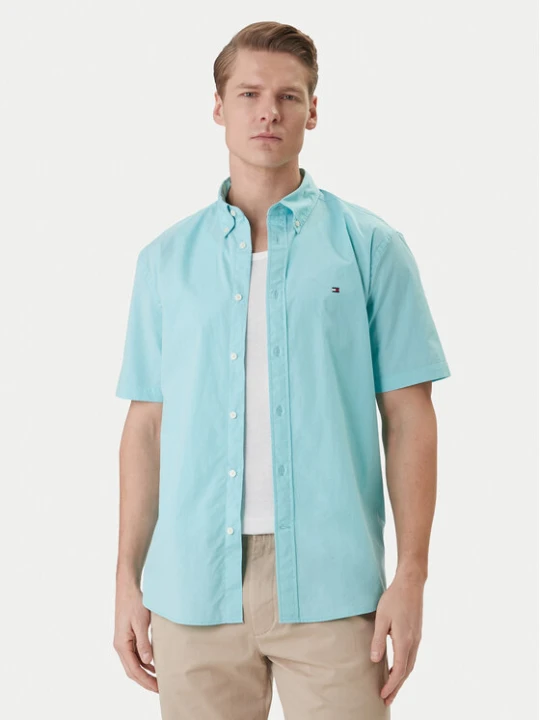 Zdjęcie produktu Tommy Hilfiger Koszula MW0MW42630 Turkusowy Regular Fit