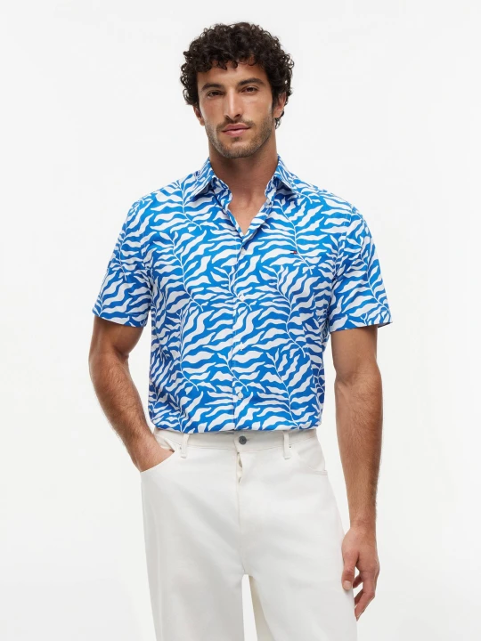 Zdjęcie produktu Tommy Hilfiger Koszula PAPERTOUCH PALM | Regular Fit granatowy