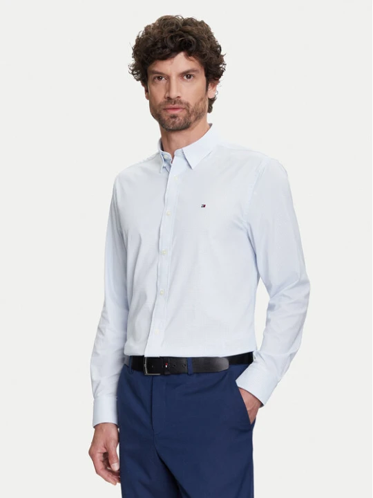 Zdjęcie produktu Tommy Hilfiger Koszula Performance MW0MW39419 Błękitny Regular Fit Niebieski jasny