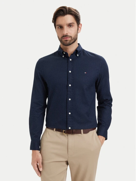 Zdjęcie produktu Tommy Hilfiger Koszula Poplin MW0MW43318 Granatowy Regular Fit