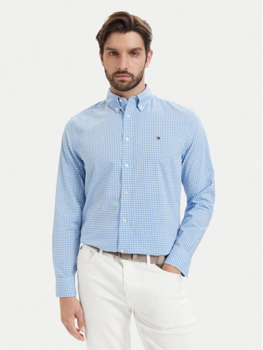 Zdjęcie produktu Tommy Hilfiger Koszula Poplin MW0MW43319 Niebieski Regular Fit