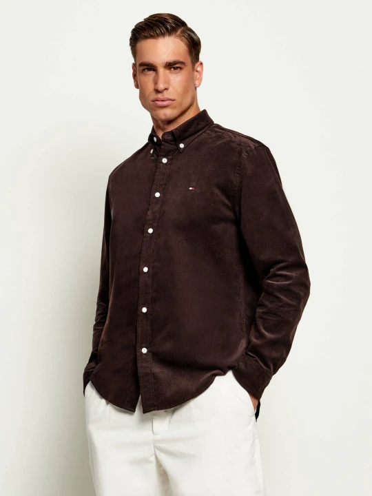 Zdjęcie produktu Tommy Hilfiger Koszula | Regular Fit | sztruks brązowy