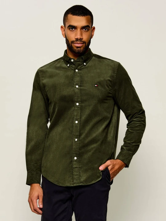 Zdjęcie produktu Tommy Hilfiger Koszula | Regular Fit | sztruks oliwkowy