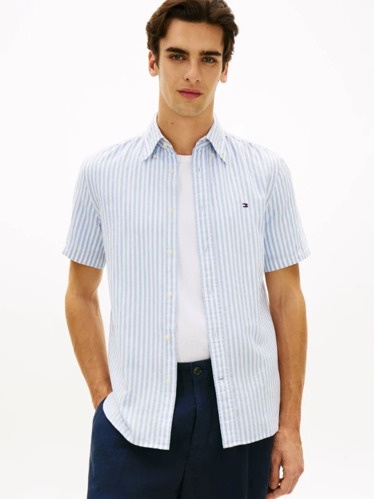 Zdjęcie produktu Tommy Hilfiger Koszula | Regular Fit | z dodatkiem lnu błękitny