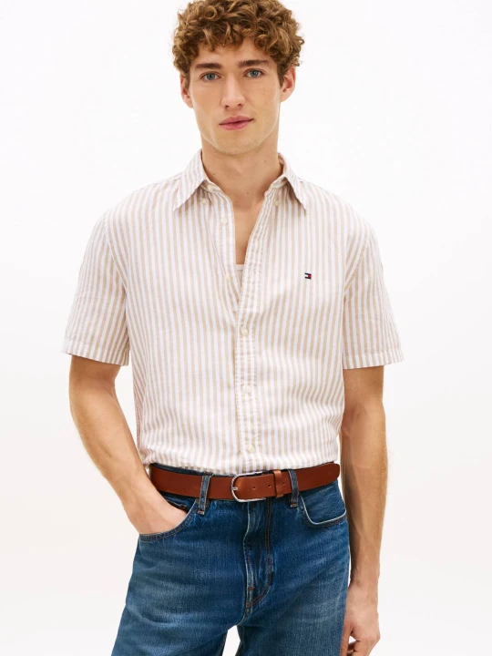 Zdjęcie produktu Tommy Hilfiger Koszula | Regular Fit | z dodatkiem lnu beżowy