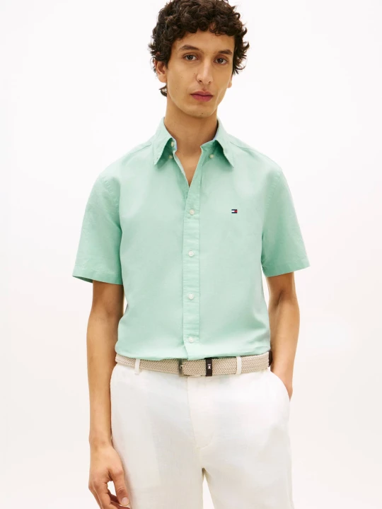 Zdjęcie produktu Tommy Hilfiger Koszula | Regular Fit | z dodatkiem lnu miętowy
