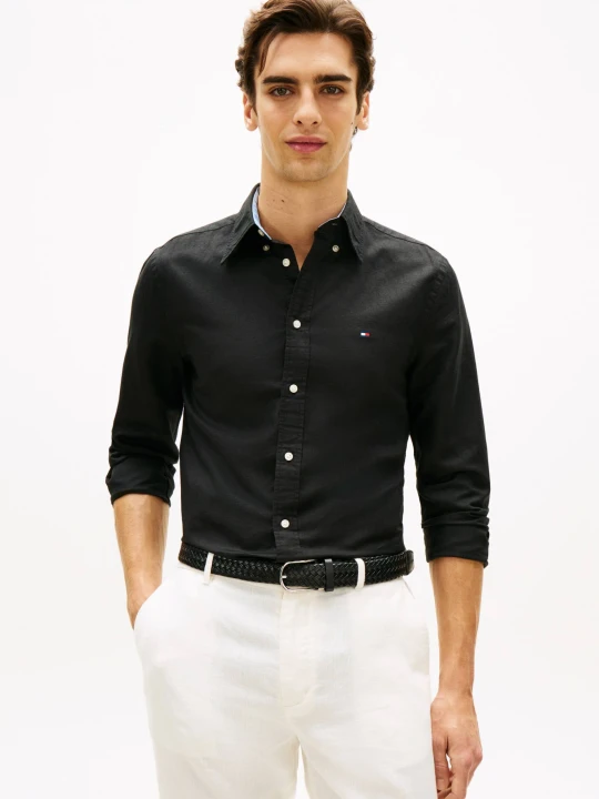 Zdjęcie produktu Tommy Hilfiger Koszula | Regular Fit | z dodatkiem lnu czarny