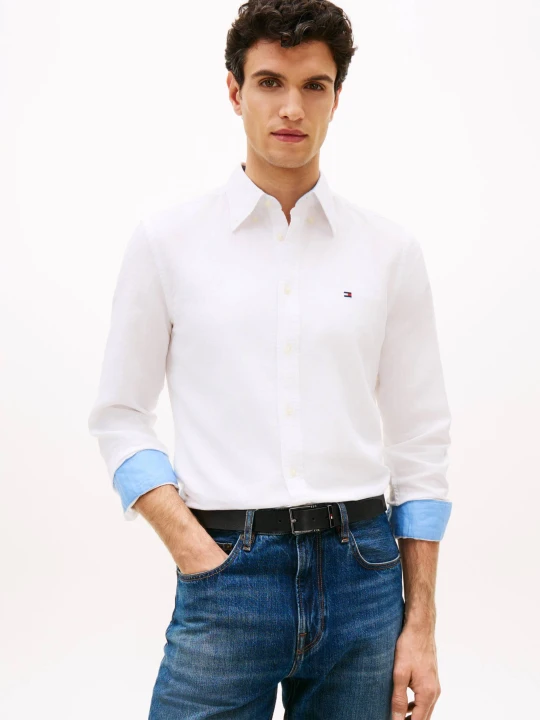 Zdjęcie produktu Tommy Hilfiger Koszula | Regular Fit | z dodatkiem lnu biały