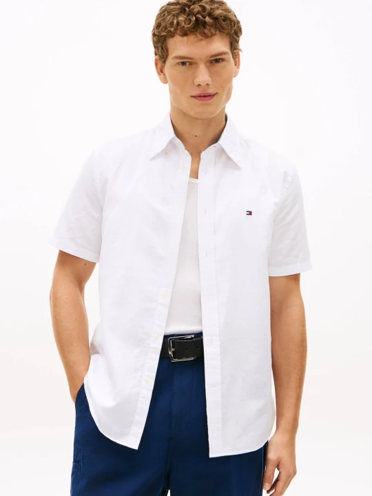 Zdjęcie produktu Tommy Hilfiger Koszula | Regular Fit | z dodatkiem lnu biały
