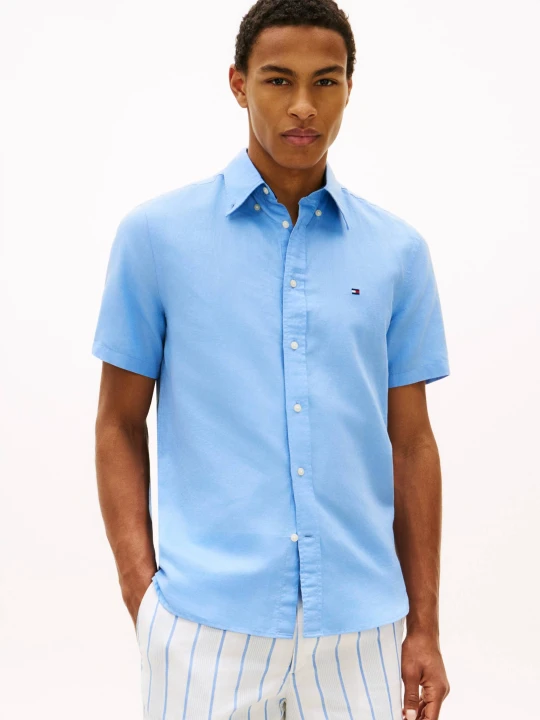 Zdjęcie produktu Tommy Hilfiger Koszula | Regular Fit | z dodatkiem lnu błękitny