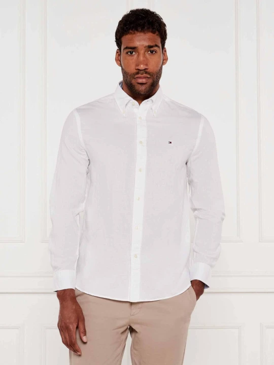 Zdjęcie produktu Tommy Hilfiger Koszula | Regular Fit | z dodatkiem lnu biały