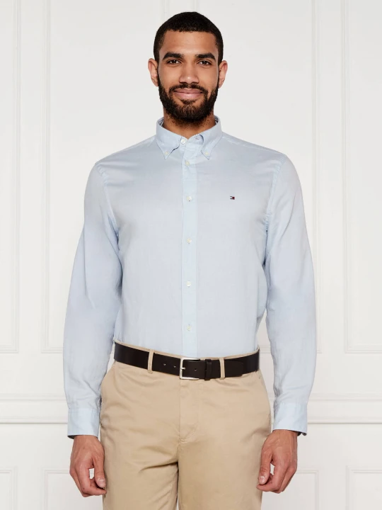 Zdjęcie produktu Tommy Hilfiger Koszula | Regular Fit | z dodatkiem lnu błękitny