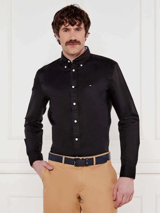 Zdjęcie produktu Tommy Hilfiger Koszula | Regular Fit | z dodatkiem lnu czarny