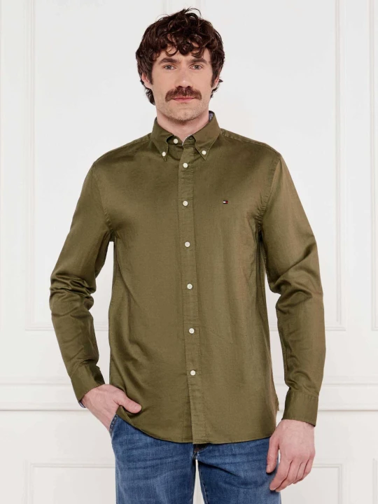 Zdjęcie produktu Tommy Hilfiger Koszula | Regular Fit | z dodatkiem lnu khaki