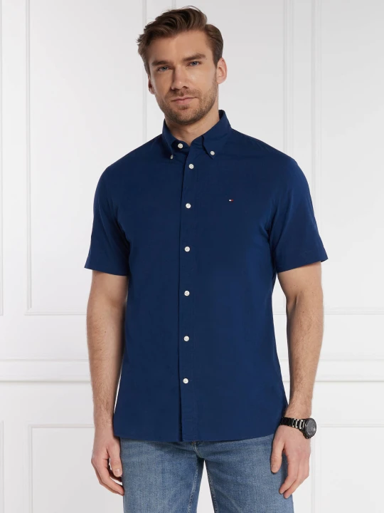 Zdjęcie produktu Tommy Hilfiger Koszula | Regular Fit | z dodatkiem lnu granatowy