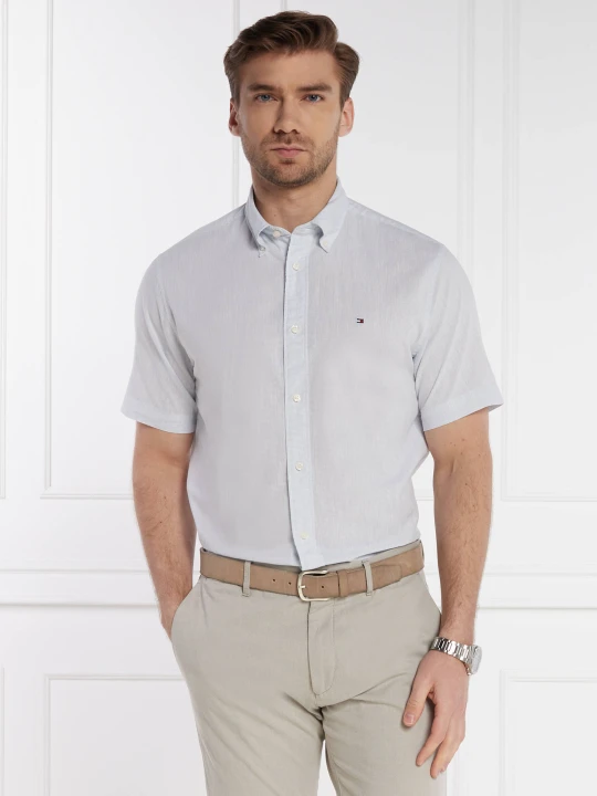 Zdjęcie produktu Tommy Hilfiger Koszula | Regular Fit | z dodatkiem lnu błękitny
