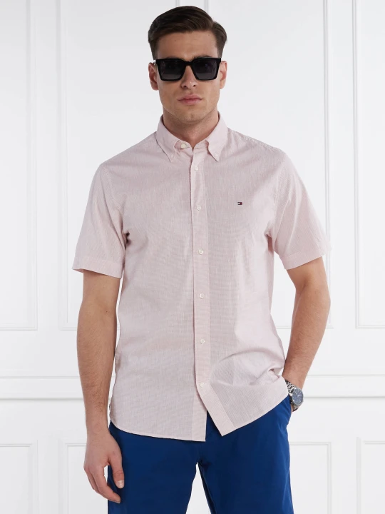 Zdjęcie produktu Tommy Hilfiger Koszula | Regular Fit | z dodatkiem lnu pudrowy róż