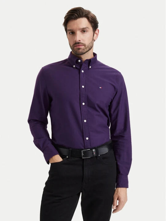 Zdjęcie produktu Tommy Hilfiger Koszula Solid Heritage MW0MW35774 Fioletowy Regular Fit