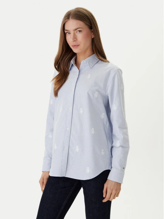 Zdjęcie produktu Tommy Hilfiger Koszula WW0WW49386 Błękitny Relaxed Fit Niebieski jasny