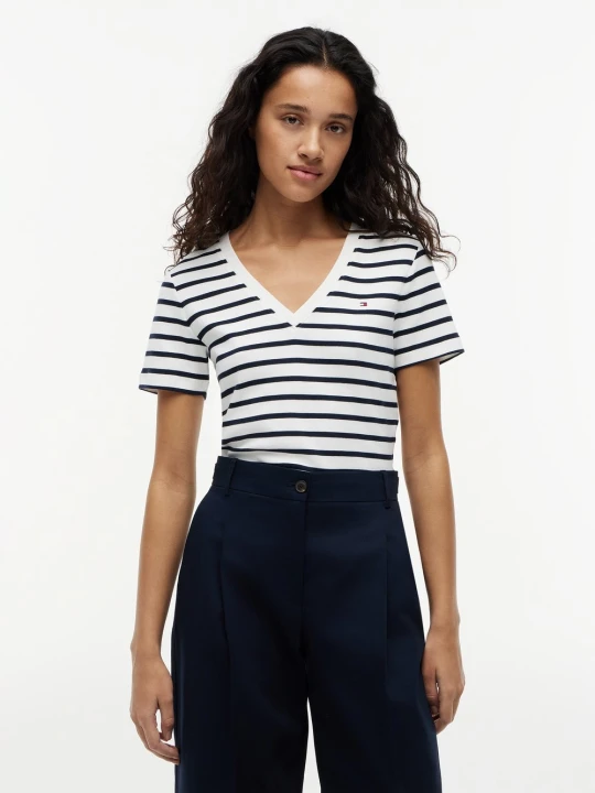 Zdjęcie produktu Tommy Hilfiger Koszulka Kobiety Bawełna biały | wielokolorowy