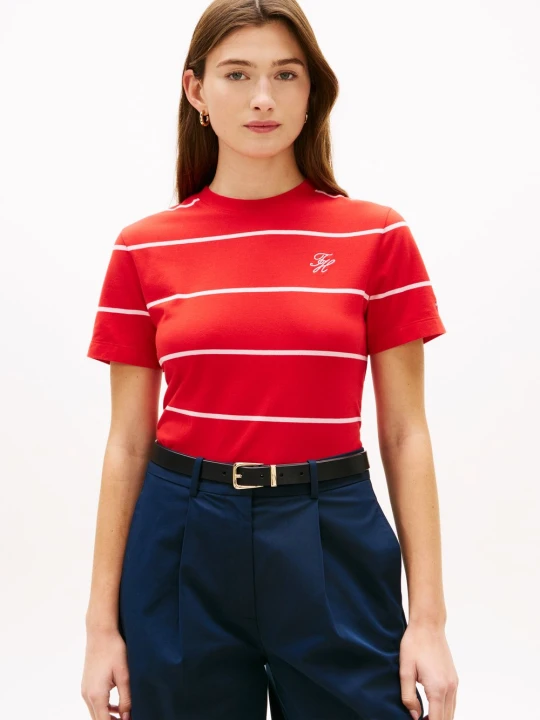 Zdjęcie produktu Tommy Hilfiger Koszulka Kobiety Bawełna czerwony | różowy