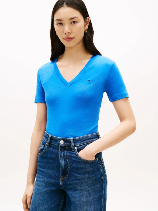 Zdjęcie produktu Tommy Hilfiger Koszulka Kobiety Bawełna niebieski