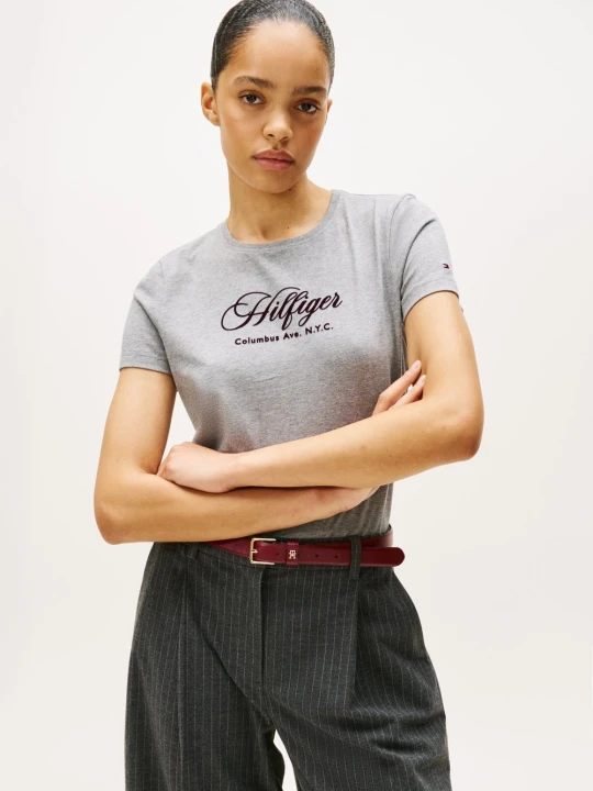 Zdjęcie produktu Tommy Hilfiger Koszulka Kobiety Bawełna szary | lila