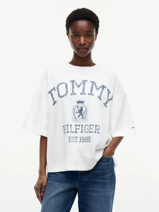 Zdjęcie produktu Tommy Hilfiger Koszulka Kobiety Bawełna biały