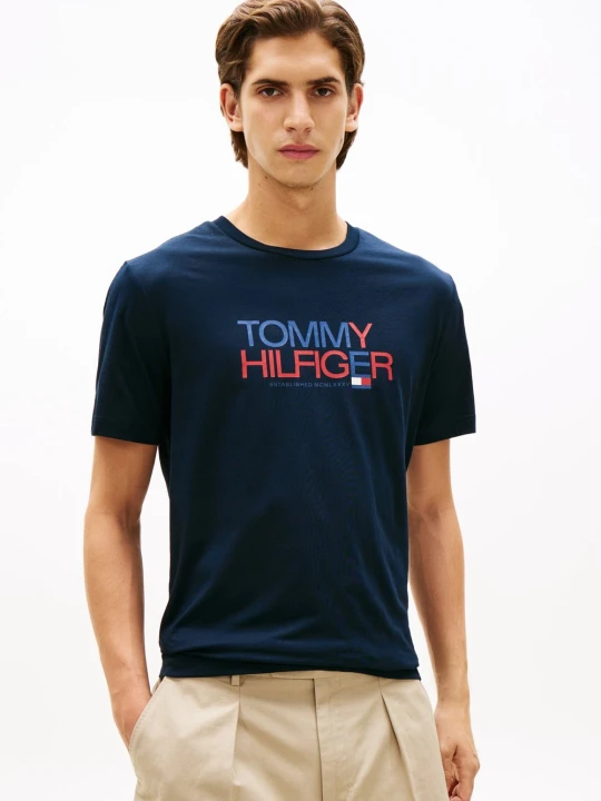 Zdjęcie produktu Tommy Hilfiger Koszulka Mężczyźni Bawełna niebieski | czerwony