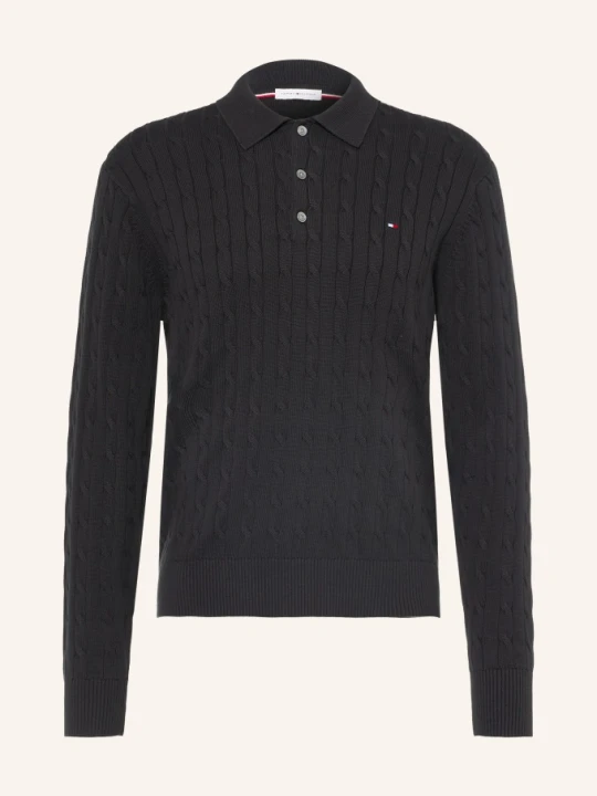 Zdjęcie produktu Tommy Hilfiger Koszulka Polo Z Dzianiny schwarz CZARNY