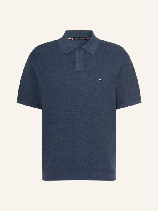 Zdjęcie produktu Tommy Hilfiger Koszulka Polo Z Pikowanym Wzorem blau GRANATOWY