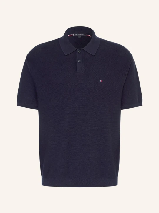 Zdjęcie produktu Tommy Hilfiger Koszulka Polo Z Pikowanym Wzorem blau GRANATOWY
