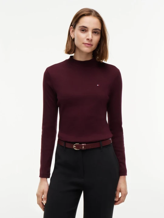 Zdjęcie produktu Tommy Hilfiger koszulka z długim rękawem Kobiety Bawełna lila