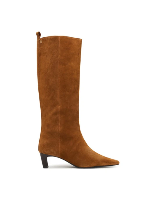 Zdjęcie produktu Tommy Hilfiger Kozaki Kitten Heel Suede High Boot FW0FW09655 Brązowy jasny