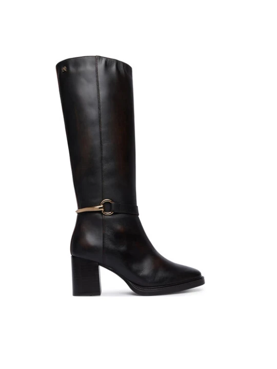 Zdjęcie produktu Tommy Hilfiger Kozaki Th Stud Heel Riding Knee Boot FW0FW09551 Brązowy ciemny
