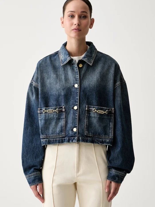Zdjęcie produktu Tommy Hilfiger krótka kurtka damska jeansowa niebieski