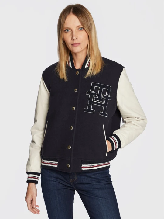 Zdjęcie produktu Tommy Hilfiger Kurtka bomber Blend WW0WW37308 Granatowy Regular Fit