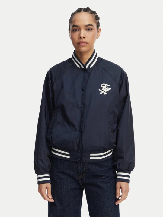 Zdjęcie produktu Tommy Hilfiger Kurtka bomber Logo Appliqué WW0WW48618 Granatowy Regular Fit