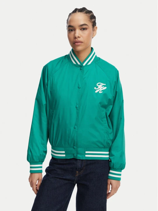 Zdjęcie produktu Tommy Hilfiger Kurtka bomber Logo Appliqué WW0WW48618 Zielony Regular Fit