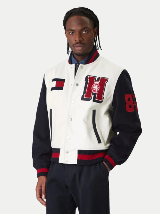 Zdjęcie produktu Tommy Hilfiger Kurtka bomber Varsity MW0MW41866 Écru Regular Fit Kremowy